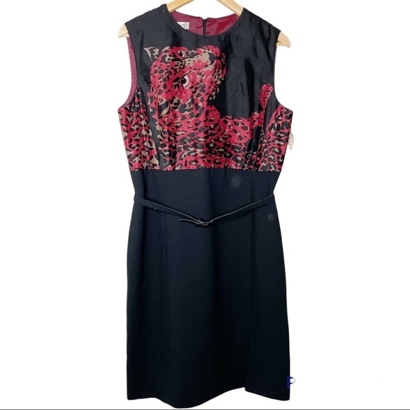 Kate Unger silk blend leopard print sleeveless dress 14 new - Picture 2 of 15